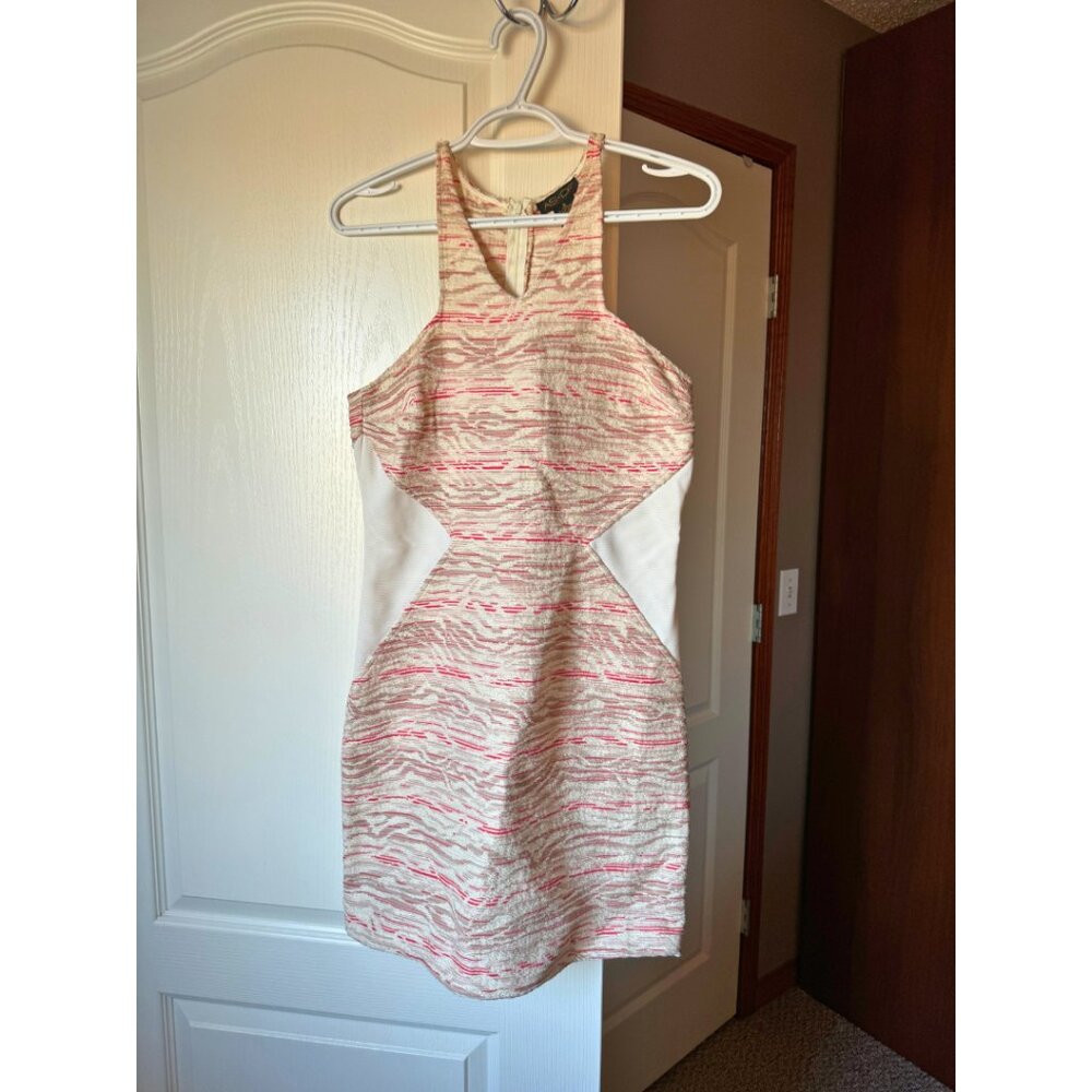 AS by DF Coral and Ivory Printed Cocktail Dress
